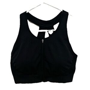 Soma Seamless Front Zip Black Women's Sports Bra XXL